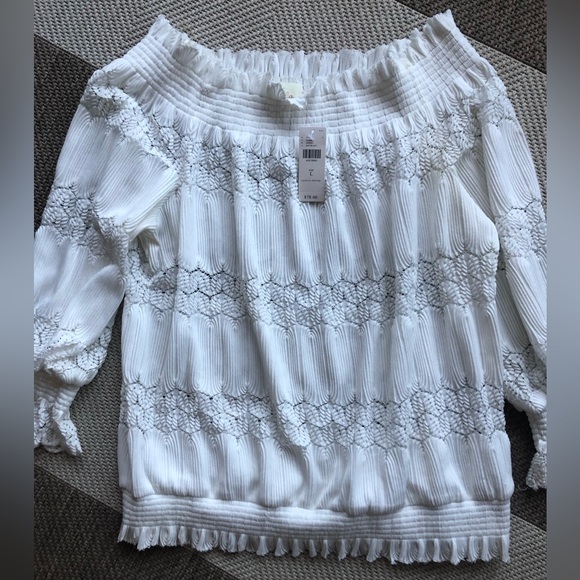 Anthropologie Deletta Brand White Lace Blouse - Picture 1 of 6